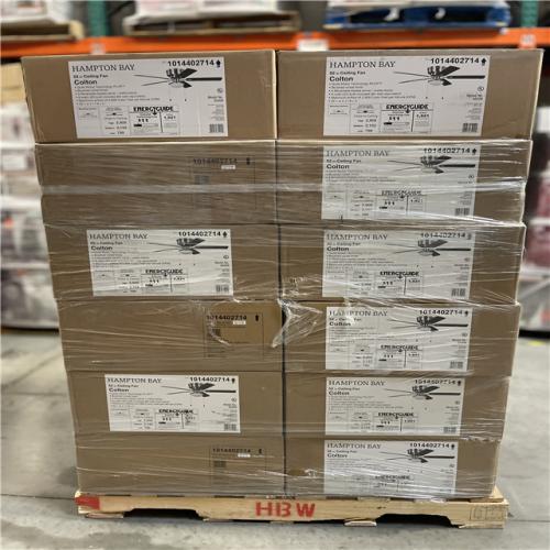 DALLAS LOCATION - Hampton Bay Colton 52 in. Indoor Brushed Nickel Standard Flush Mount Ceiling Fan PALLET -(35 UNITS)