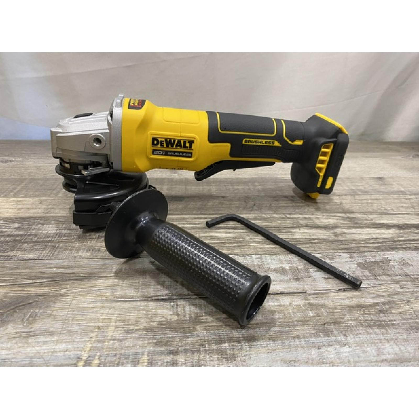 AS-IS DEWALT 20V MAX Cordless Brushless 4-1/2 in. Angle Grinder with Paddle Switch (Tool Only)