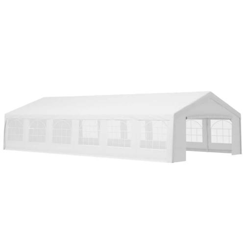 Phoenix AS-IS Outsunny 39.4 ft. x 19.6ft. White Large Outdoor Carport Canopy Party Tent w/Removable Sidewalls and Roof UV-Resistance Protection