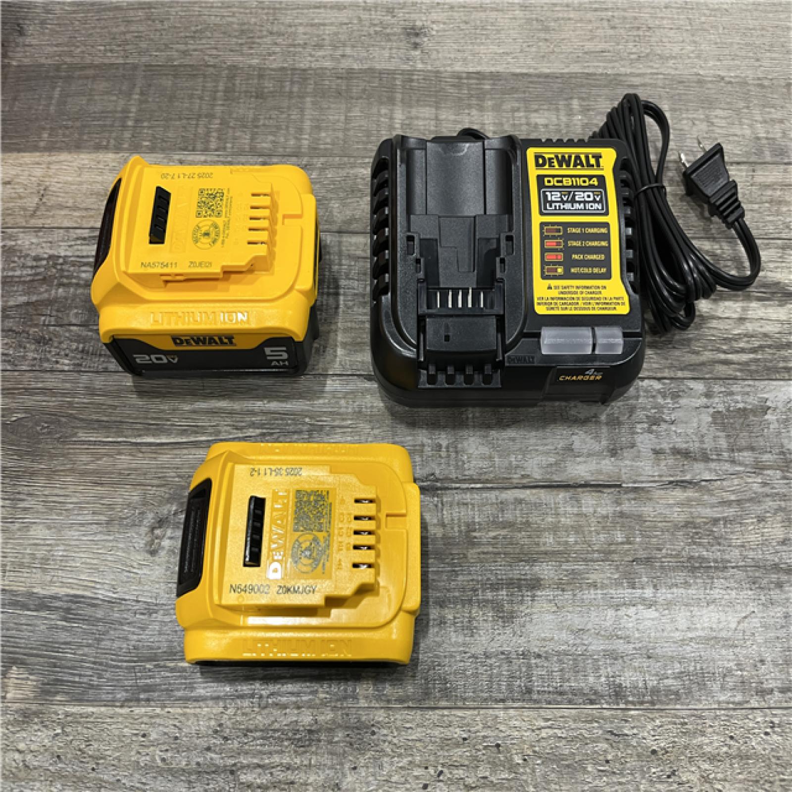AS-IS DEWALT 20V MAX Lithium-Ion Battery Kit with 5.0Ah and 2.0Ah Battery and Charger