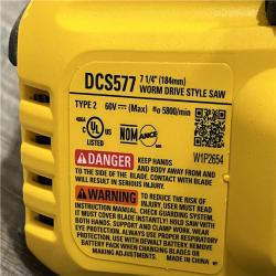 AS-IS DEWALT FLEXVOLT 60V MAX Cordless Brushless 7-1/4 in. Wormdrive Style Circular Saw (Tool Only)