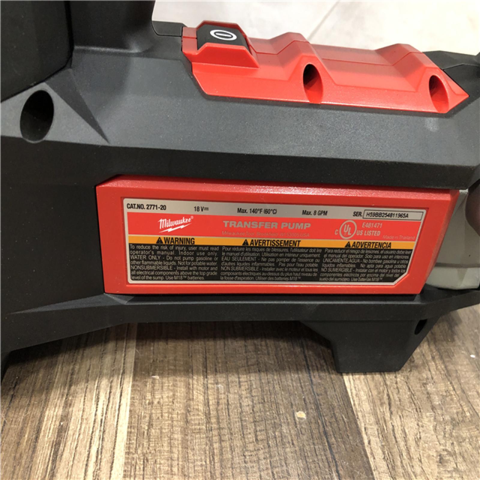 AS-IS Milwaukee 18-Volt 1/4 HP Lithium-Ion Cordless Transfer Pump (Tool Only)