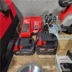 HOUSTON LOCATION - AS-IS (APPEARS LIKE NEW) Milwaukee M18 18-Volt Lithium-Ion Cordless Combo Tool Kit (5-Tool) with (1) 3.0Ah and (1) 1.5Ah Battery  (1) Charger  (1) Tool Bag