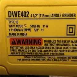AS-IS DEWALT 11 Amp Corded 4.5 in. Small Angle Grinder