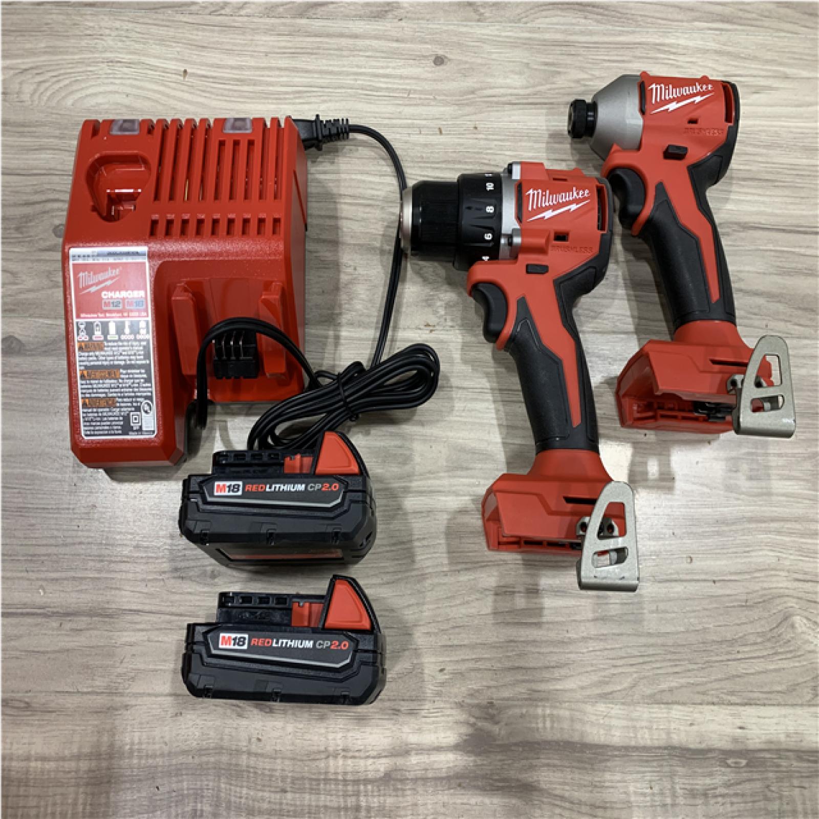 AS-IS Milwaukee 18V Lithium-Ion Brushless Cordless Compact Drill/Impact Combo Kit