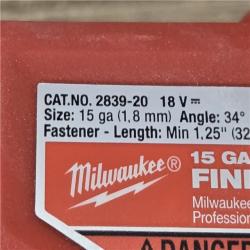 AS-IS Milwaukee FUEL 18V Cordless Gen II 15-Gauge Angled Finish Nailer (Tool-Only)
