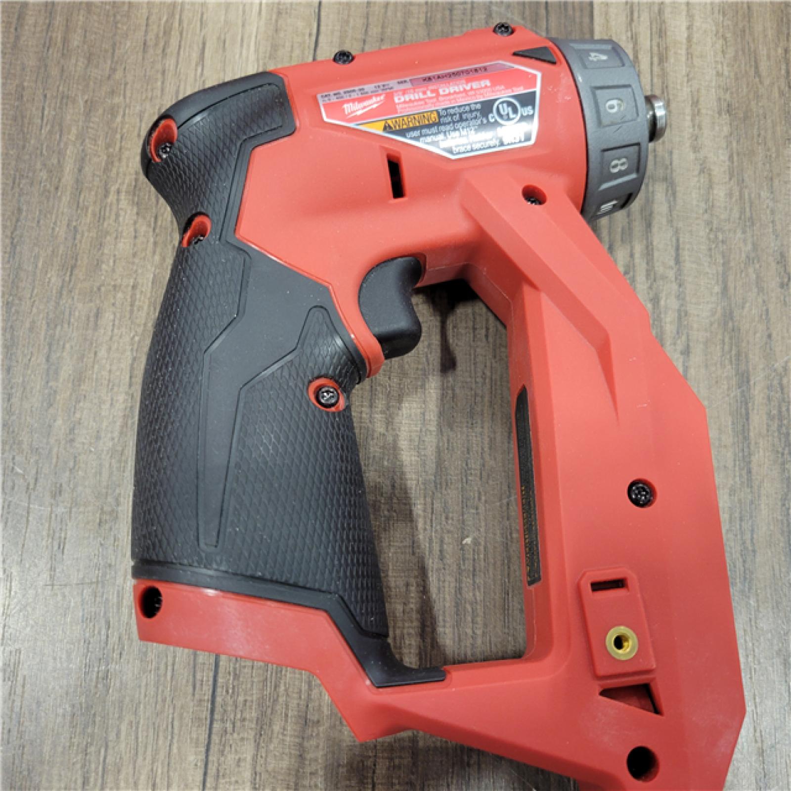 AS-IS Milwaukee M12 FUEL 12V Lithium-Ion Brushless Cordless 4-in-1 Installation 3/8 in. Drill Driver Kit with 4-Tool Heads