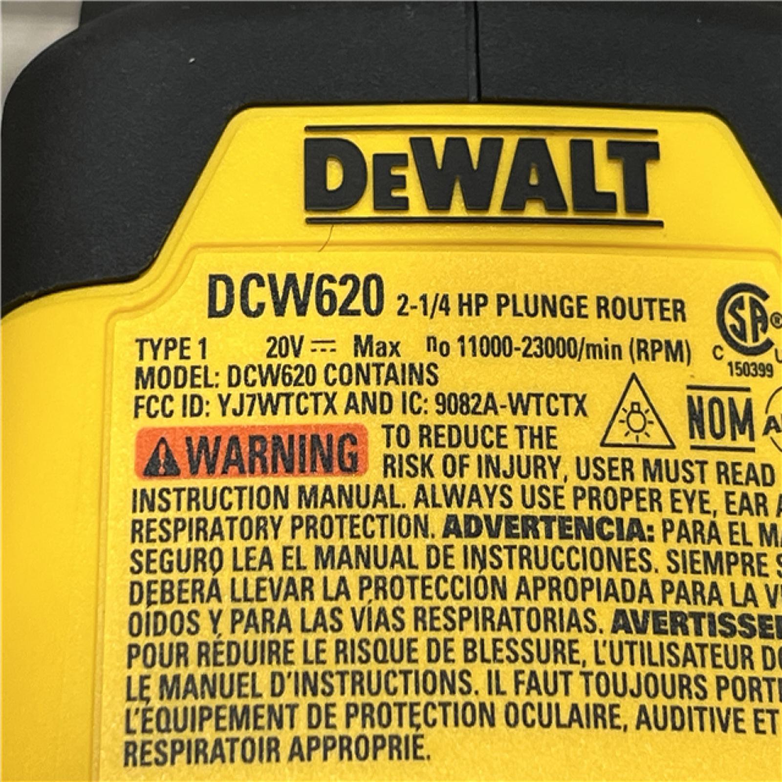 AS-IS DEWALT 20V MAX XR 2-1/4 Peak HP Brushless Cordless Plunge Router (Tool Only)