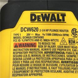AS-IS DEWALT 20V MAX XR 2-1/4 Peak HP Brushless Cordless Plunge Router (Tool Only)