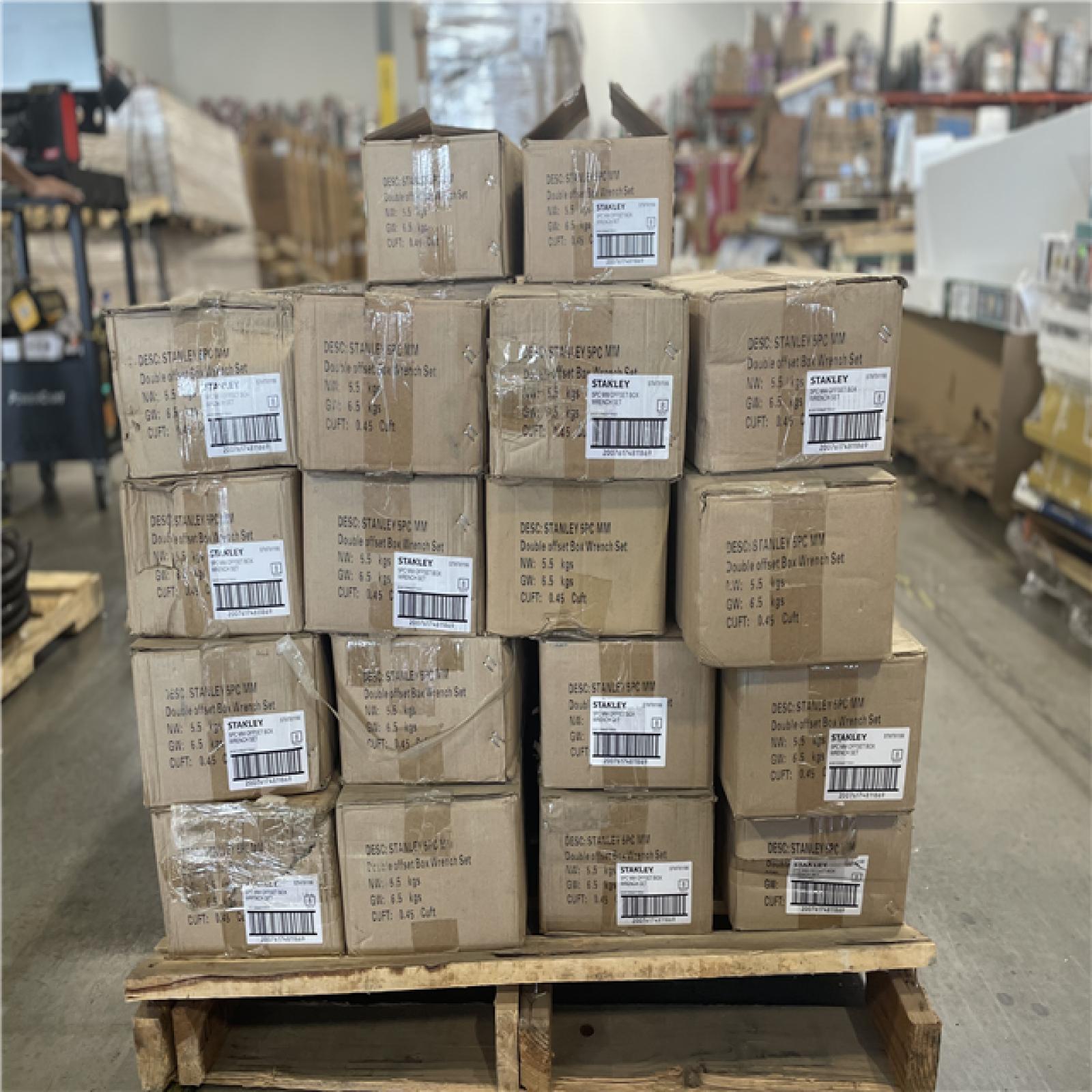 DALLAS LOCATION- NEW  STANLEY DOUBLE OFFSET WRENCH SET PALLET (396 UNITS)