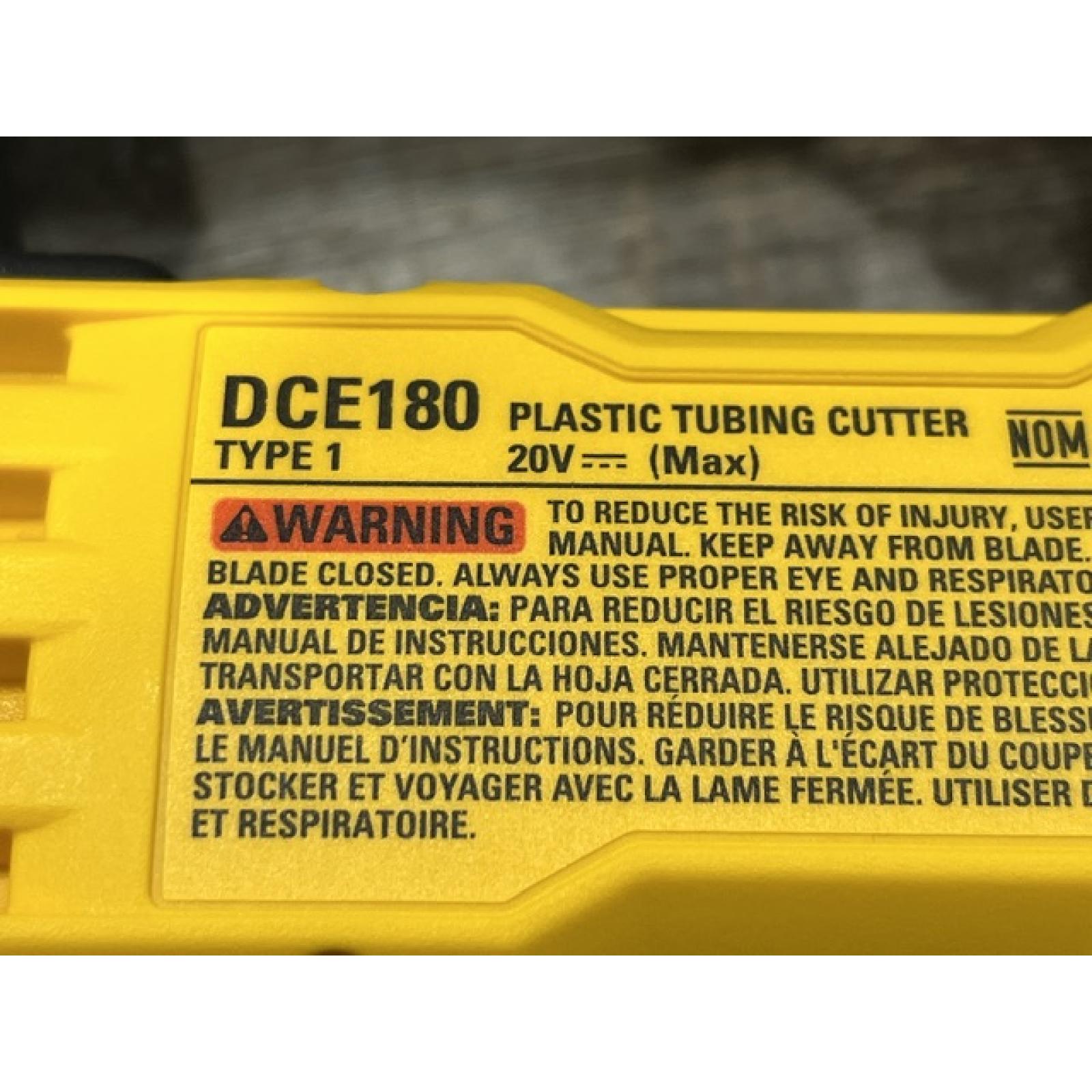 AS-IS DEWALT 20V MAX Cordless Plastic Tubing Cutter (Tool Only)