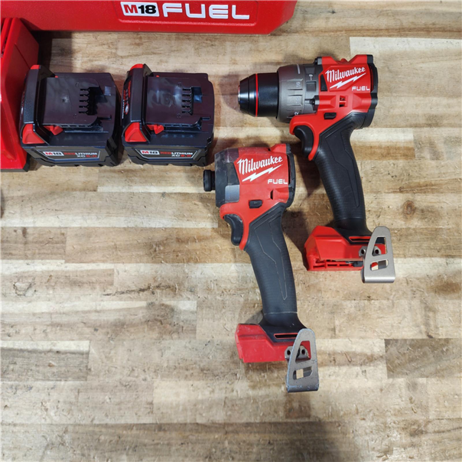 HOUSTON LOCATION - AS - IS Milwaukee FUEL 18V Lithium-Ion Brushless Cordless Hammer Drill and Impact Driver Combo Kit