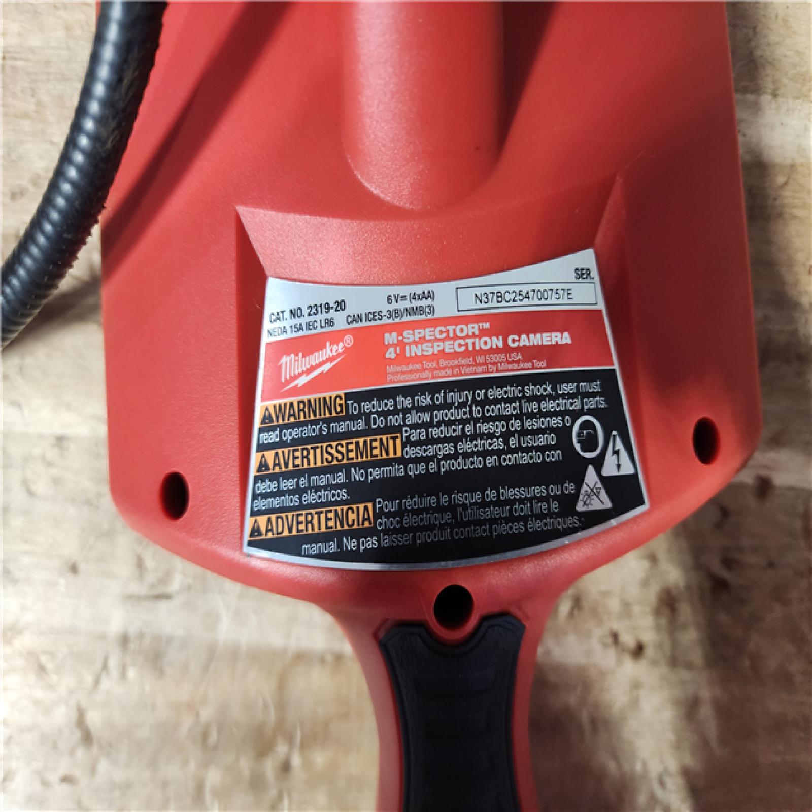 HOUSTON LOCATION - AS - IS Milwaukee M- Spector 4 ft. Inspection Sewer Camera Scope