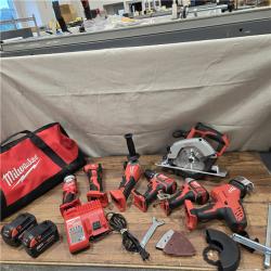 AS-IS Milwaukee M18 18-Volt Lithium-Ion Cordless Combo Kit 7-Tool with 2-Batteries, Charger and Tool Bag