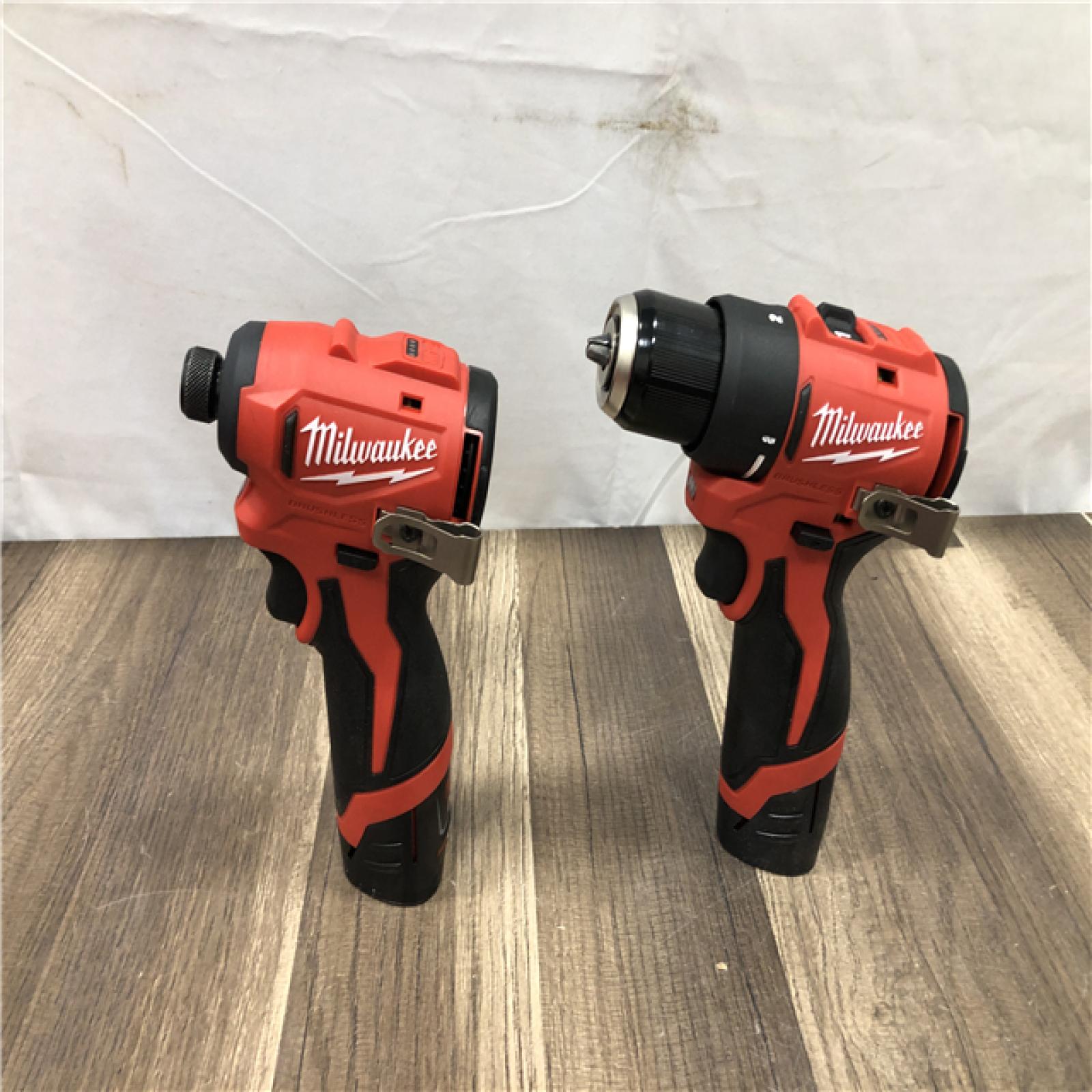 AS-IS Milwaukee 12-Volt Lithium-Ion Brushless Cordless Subcompact Drill and Impact Driver Combo Kit