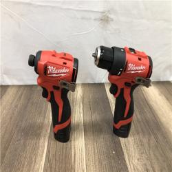 AS-IS Milwaukee 12-Volt Lithium-Ion Brushless Cordless Subcompact Drill and Impact Driver Combo Kit