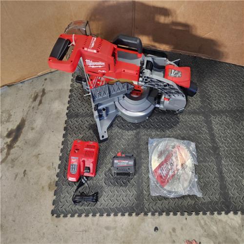 HOUSTON LOCATION - AS-IS M18 FUEL 18V 10 in. Lithium-Ion Brushless Cordless Dual Bevel Sliding Compound Miter Saw Kit with One 8.0 Ah Battery & CHARGER