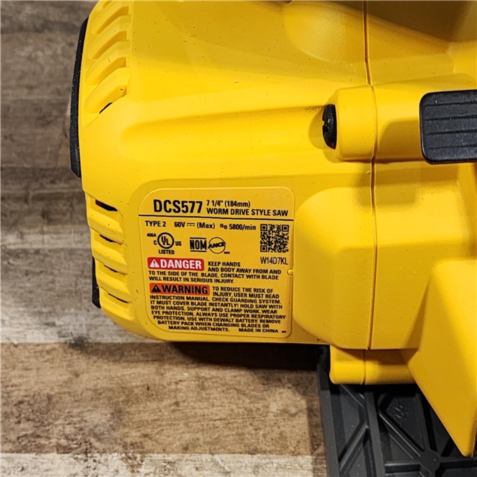 HOUSTON LOCATION - AS-IS (APPEARS LIKE NEW) DEWALT FLEXVOLT 60V MAX Cordless Brushless 7-1/4 in. Wormdrive Style Circular Saw (Tool Only)