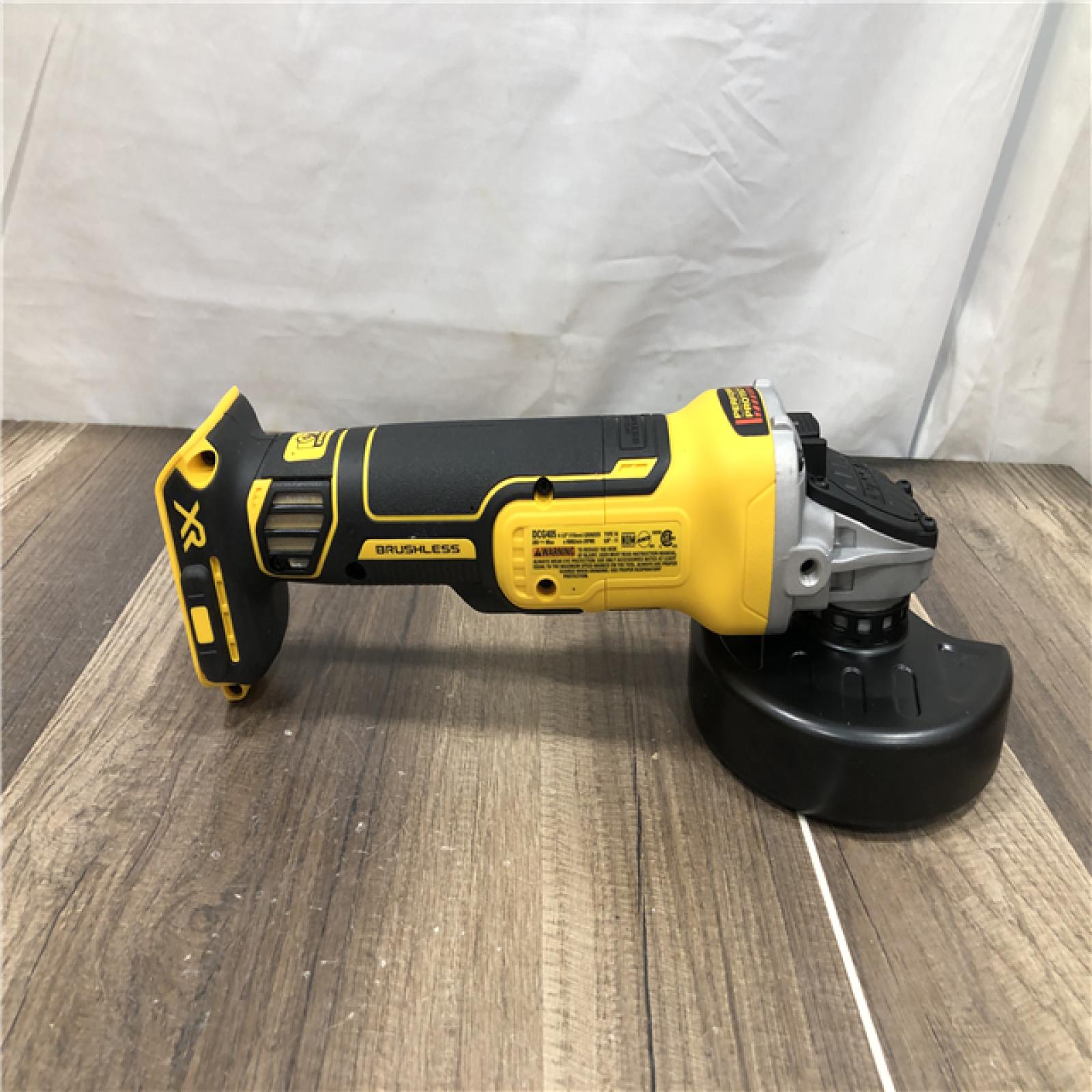 AS-IS DEWALT 20V MAX XR Cordless Brushless 4.5 in. Slide Switch Small Angle Grinder with Kickback Brake (Tool Only)