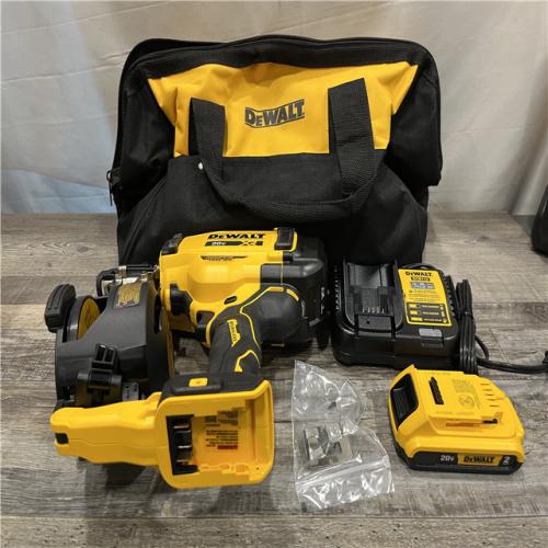 AS-IS DEWALT 20V MAX Lithium-Ion 15-Degree Electric Cordless Roofing Nailer Kit