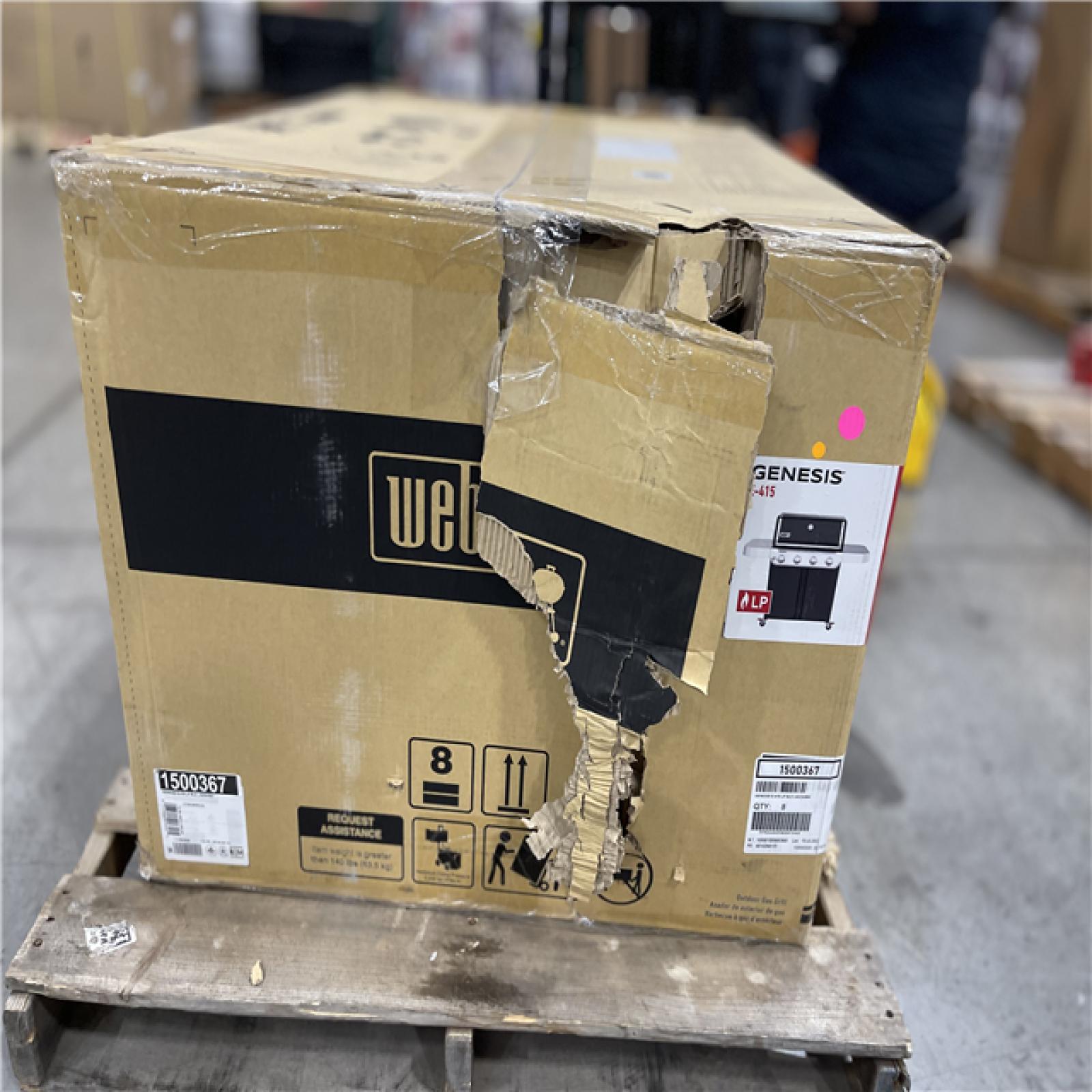 DALLAS LOCATION - Weber Genesis E-415 4-Burner Liquid Propane Gas Grill in Black with Side Tables