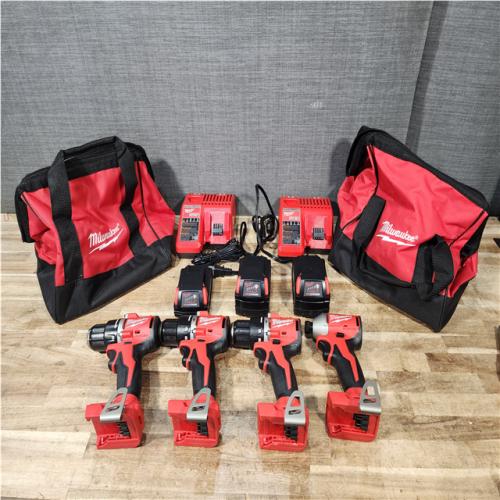 Houston Location AS-IS Milwaukee Drills QTY/4 and Batteries QTY/3 with Chargers QTY/2