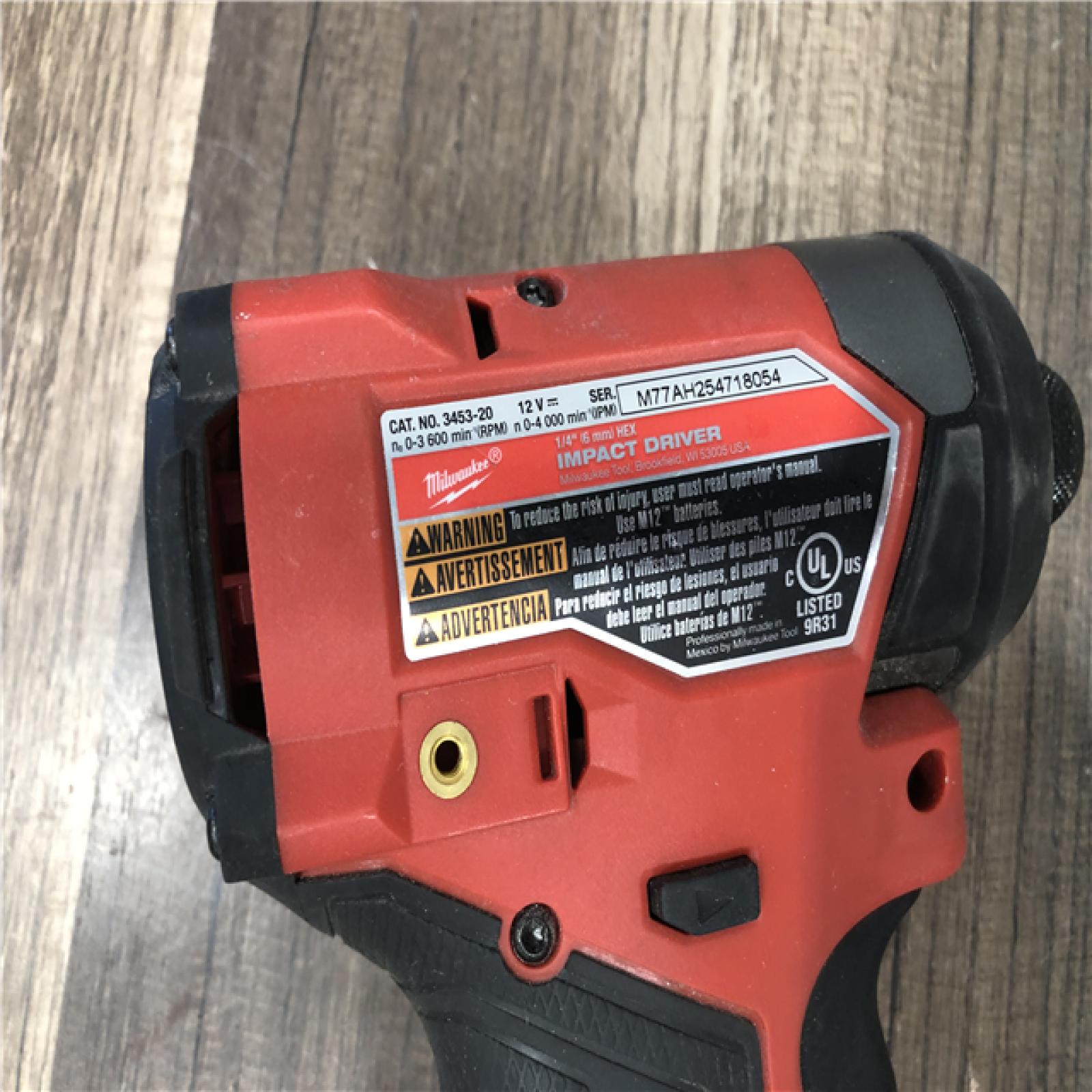 AS-IS Milwaukee FUEL 12V Lithium-Ion Brushless Cordless 1/4 in. Hex Impact Driver (Tool-Only)