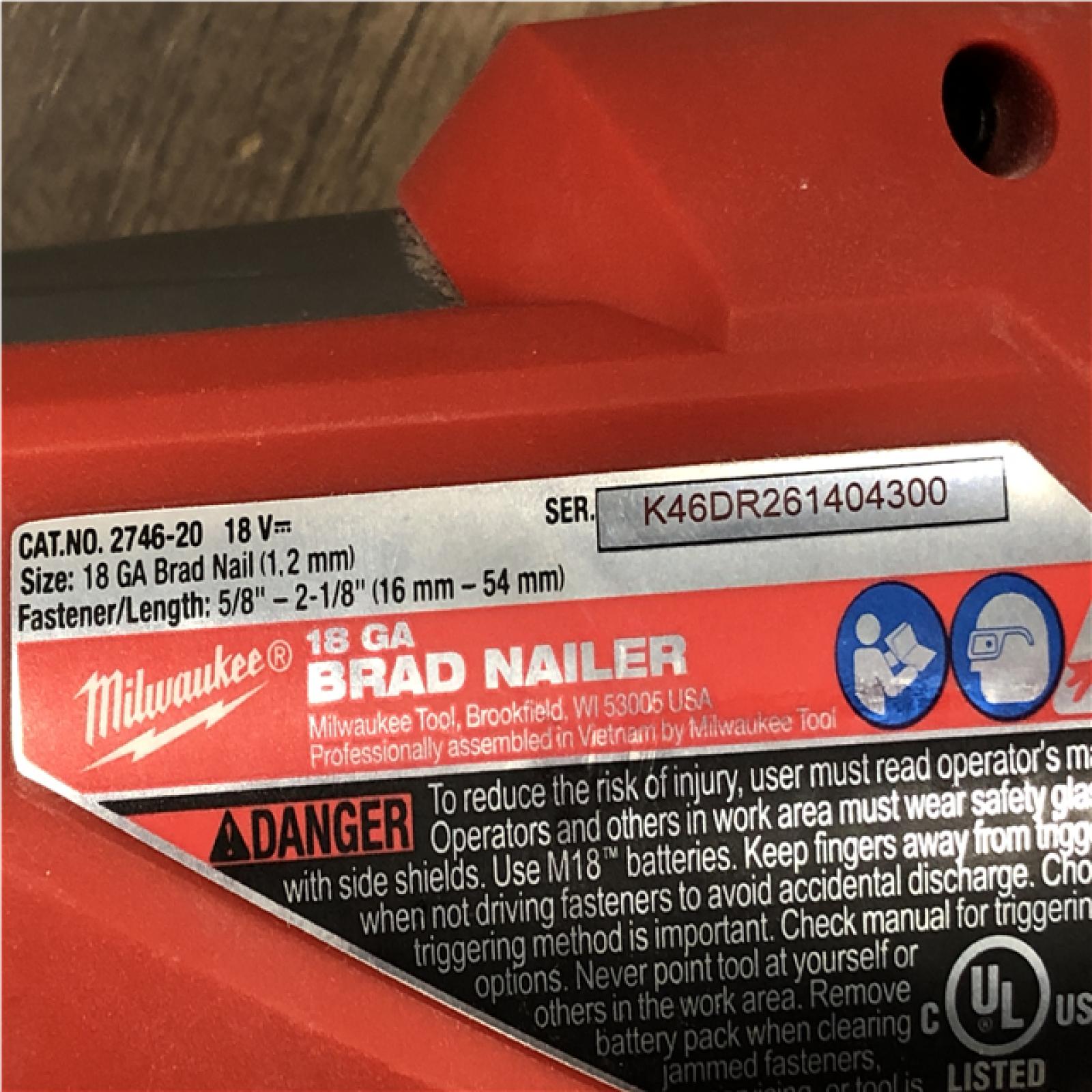 AS-IS Milwaukee FUEL 18-Volt Lithium-Ion Brushless Cordless Gen II 18-Gauge Brad Nailer (Tool-Only)