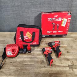 HOUSTON LOCATION - AS-IS Milwaukee 3497-22 12V Brushless Hammer Drill and Impact Driver Combo Kit