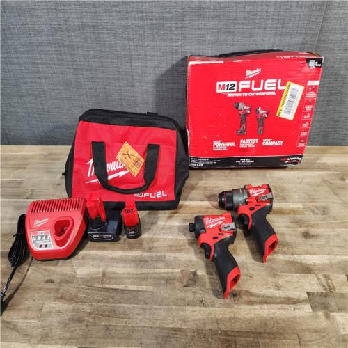HOUSTON LOCATION - AS-IS Milwaukee 3497-22 12V Brushless Hammer Drill and Impact Driver Combo Kit