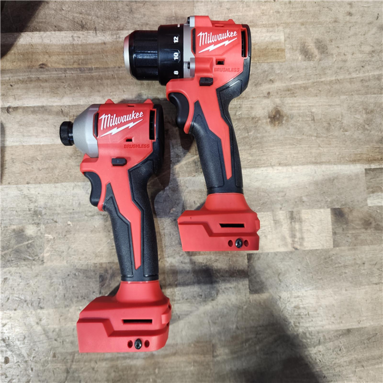 HOUSTON LOCATION - AS-IS Milwaukee M18 18V Lithium-Ion Brushless Cordless Compact Drill/Impact Combo Kit (2-Tool) W/(2) 2.0 Ah Batteries, Charger & Bag