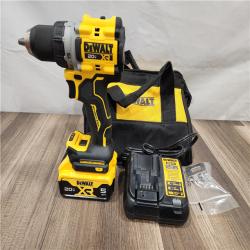AS-IS DEWALT 20V MAX XR Lithium-Ion Cordless Compact 1/2 in. Drill/Driver Kit, 20V MAX 5.0Ah Battery, and Charger
