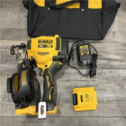 AS-IS DEWALT 20V MAX Lithium-Ion 15-Degree Electric Cordless Roofing Nailer Kit