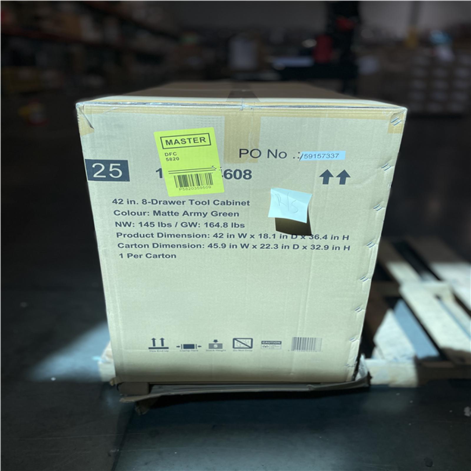 DALLAS LOCATION- AS-IS HUSKY Standard Duty 42 in. 8-Drawer Matte Army Green Rolling Tool Cabinet