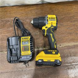 AS-IS DEWALT ATOMIC 20-Volt Lithium-Ion Cordless 1/2 in. Compact Hammer Drill with 3.0Ah Battery, Charger and Bag