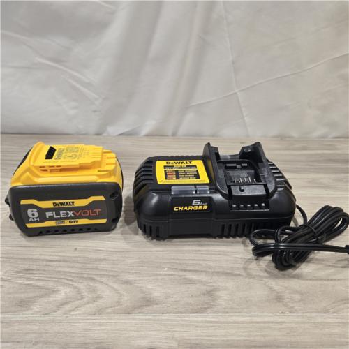 AS-IS DEWALT FLEXVOLT 20V/60V MAX Lithium-Ion 6.0Ah Battery Pack with 6 Amp Output Charger