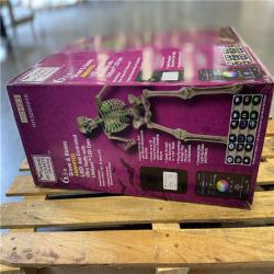 DALLAS LOCATION - Home Accents Holiday 6.5 ft. Grave & Bones Animated LED App Controlled Ultra Skelly with LifeEyes LCD Eyes H23