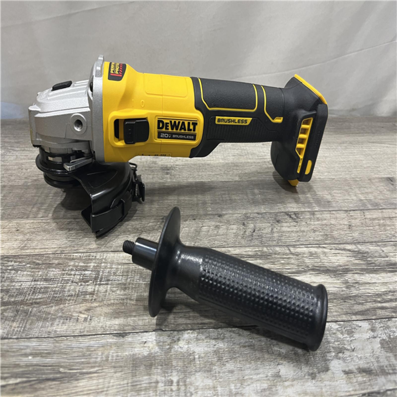 AS-IS DEWALT 20-Volt MAX Cordless Brushless 4-1/2 in. Angle Grinder with Slide Switch (Tool Only)