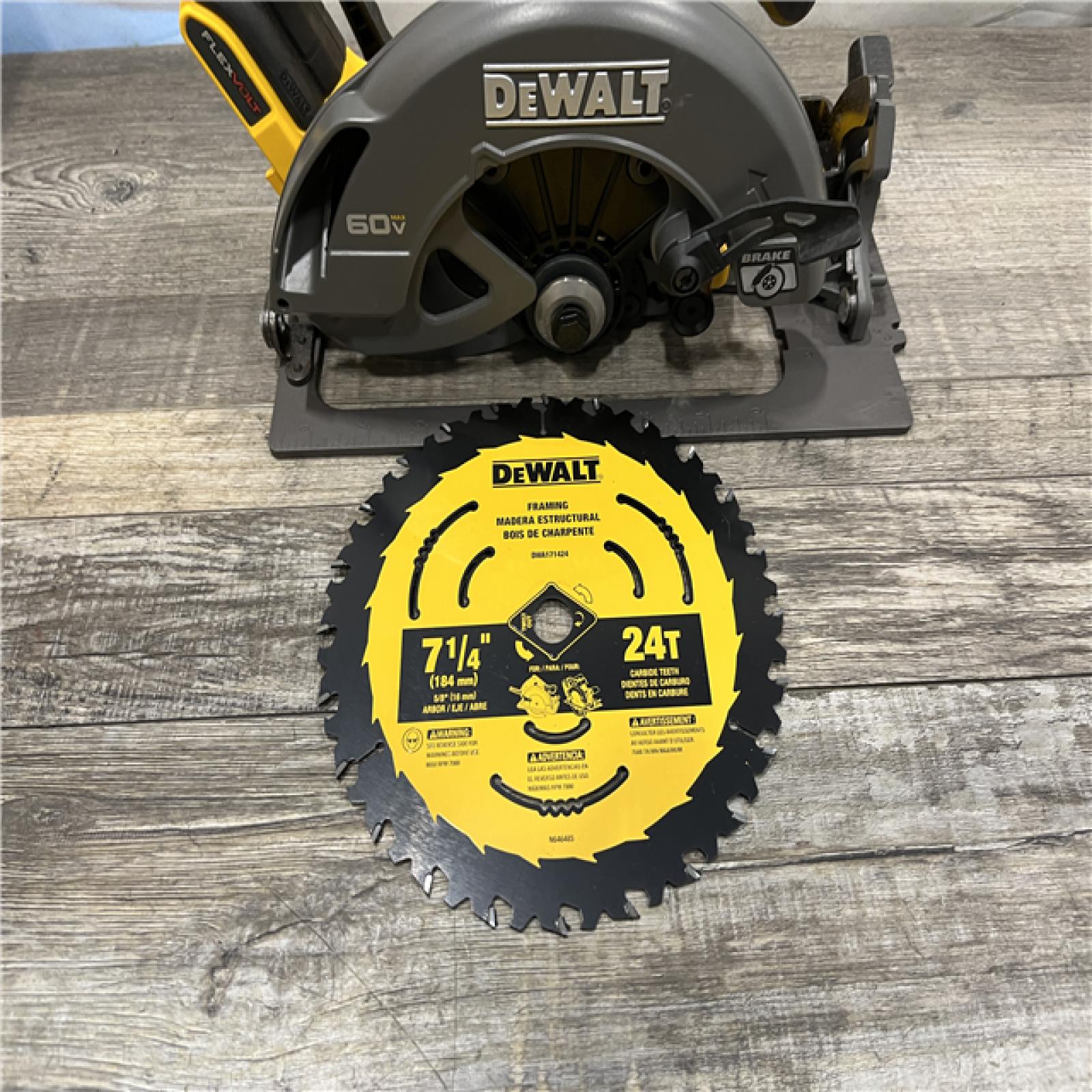 AS-IS DEWALT FLEXVOLT 60V MAX Cordless Brushless 7-1/4 in. Circular Saw with Brake (Tool Only)