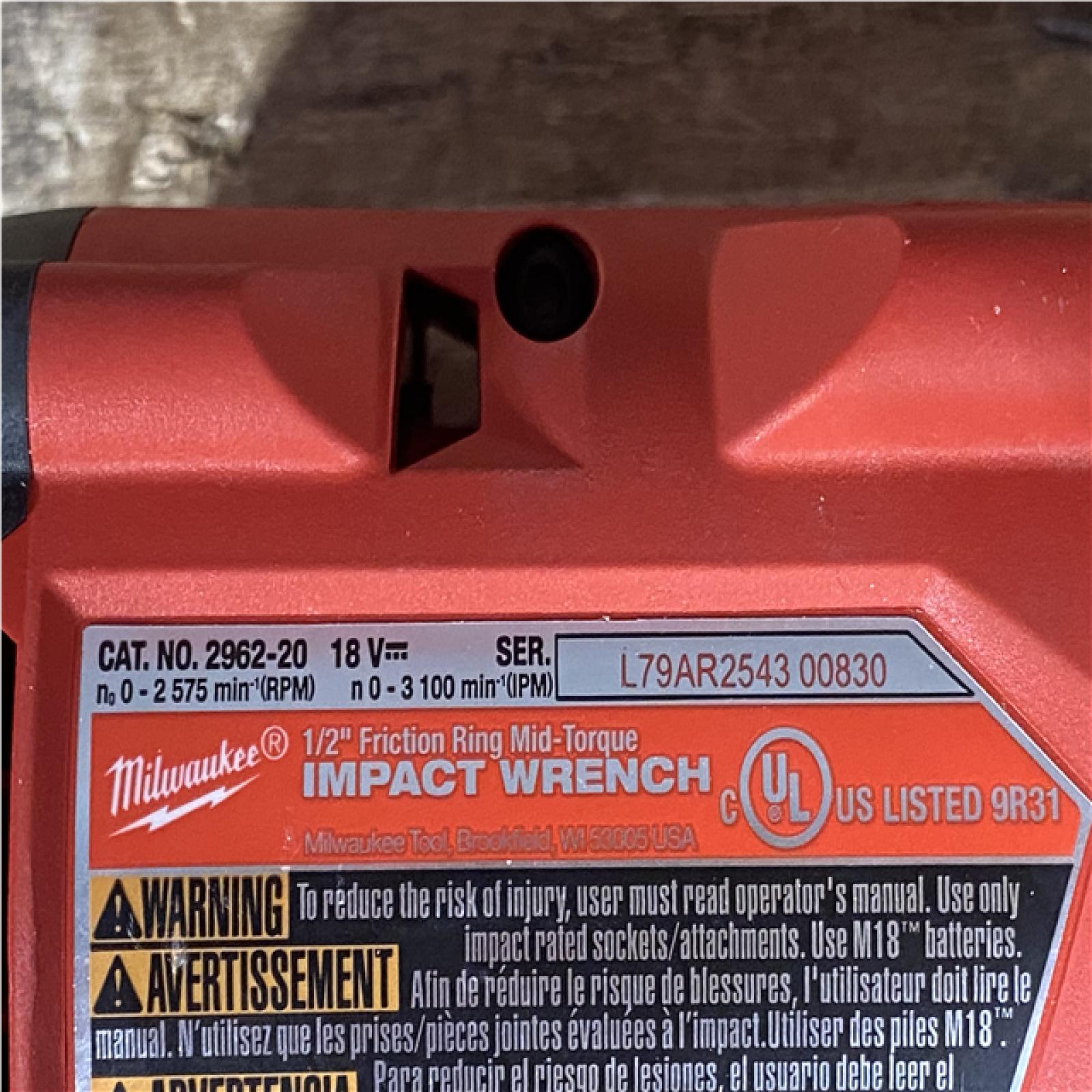 Houston Location AS-IS Milwaukee FUEL Gen-2 18V Lithium-Ion Brushless Cordless Mid Torque 1/2 in. Impact Wrench w/Friction Ring (Tool-Only)