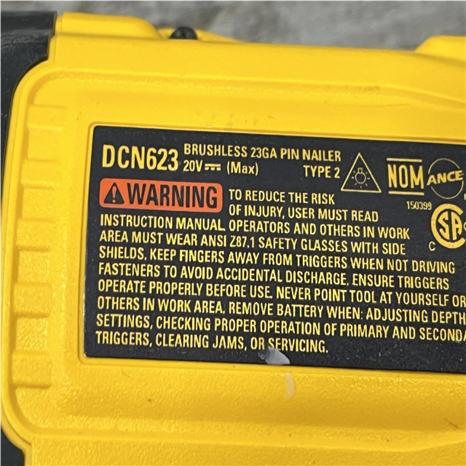 AS-IS DEWALT ATOMIC 20V MAX Lithium Ion Cordless 23 Gauge Pin Nailer (Tool Only)