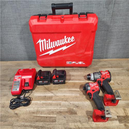 HOUSTON LOCATION - AS-IS Milwaukee  FUEL 18V Lithium-Ion Brushless Cordless Hammer Drill and Impact Driver Combo Kit