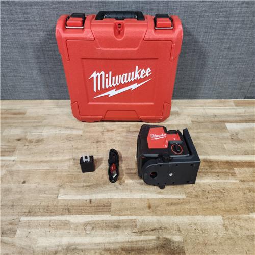 HOUSTON LOCATION - AS - IS Milwaukee 100 ft. REDLITHIUM Lithium-Ion USB Green Rechargeable Cross Line Laser Level with Charger