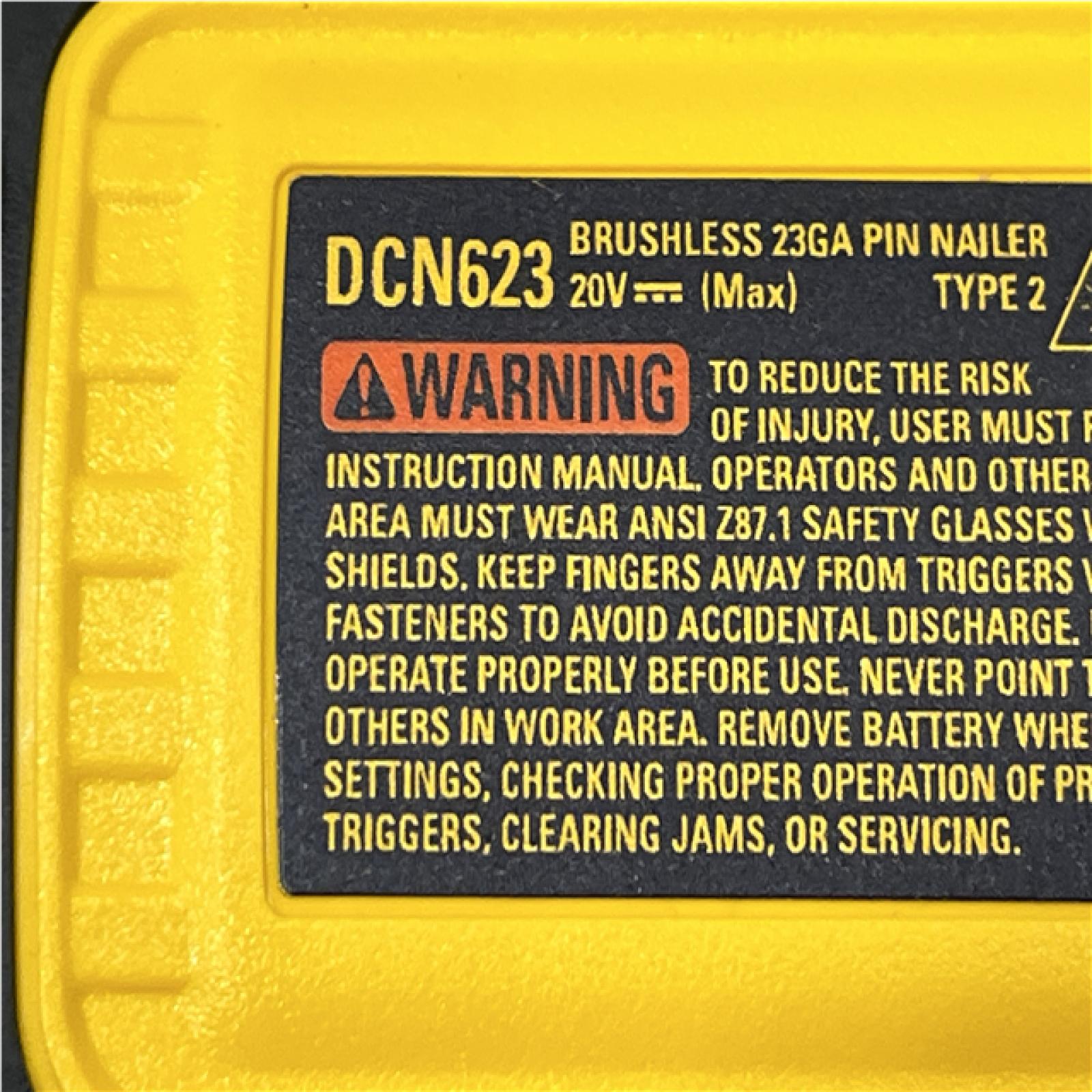 AS-IS DEWALT ATOMIC 20V MAX Lithium Ion Cordless 23 Gauge Pin Nailer Kit