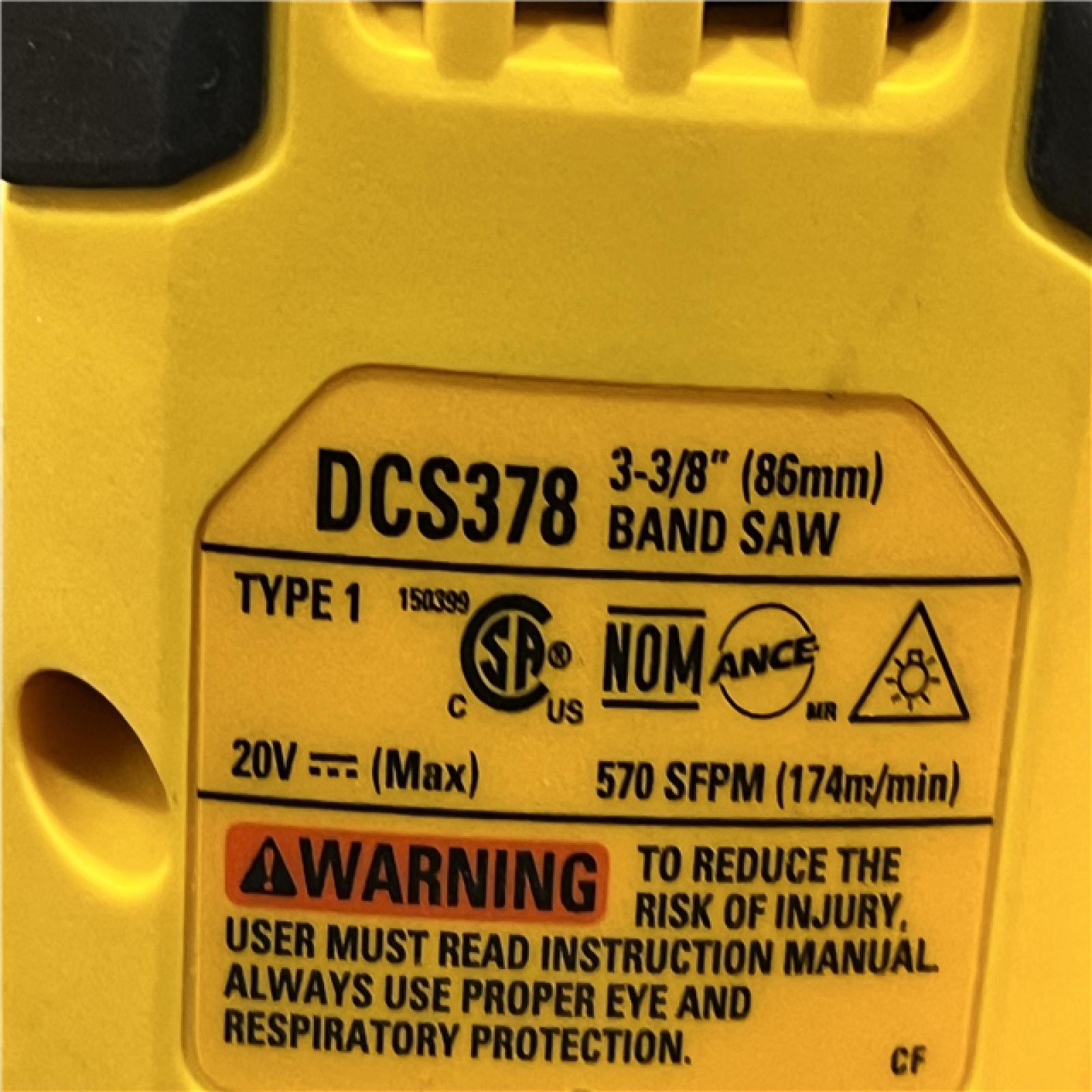 AS-IS DEWALT 20-Volt MAX 3-3/8 in. Cordless Brushless Bandsaw (Tool-Only)