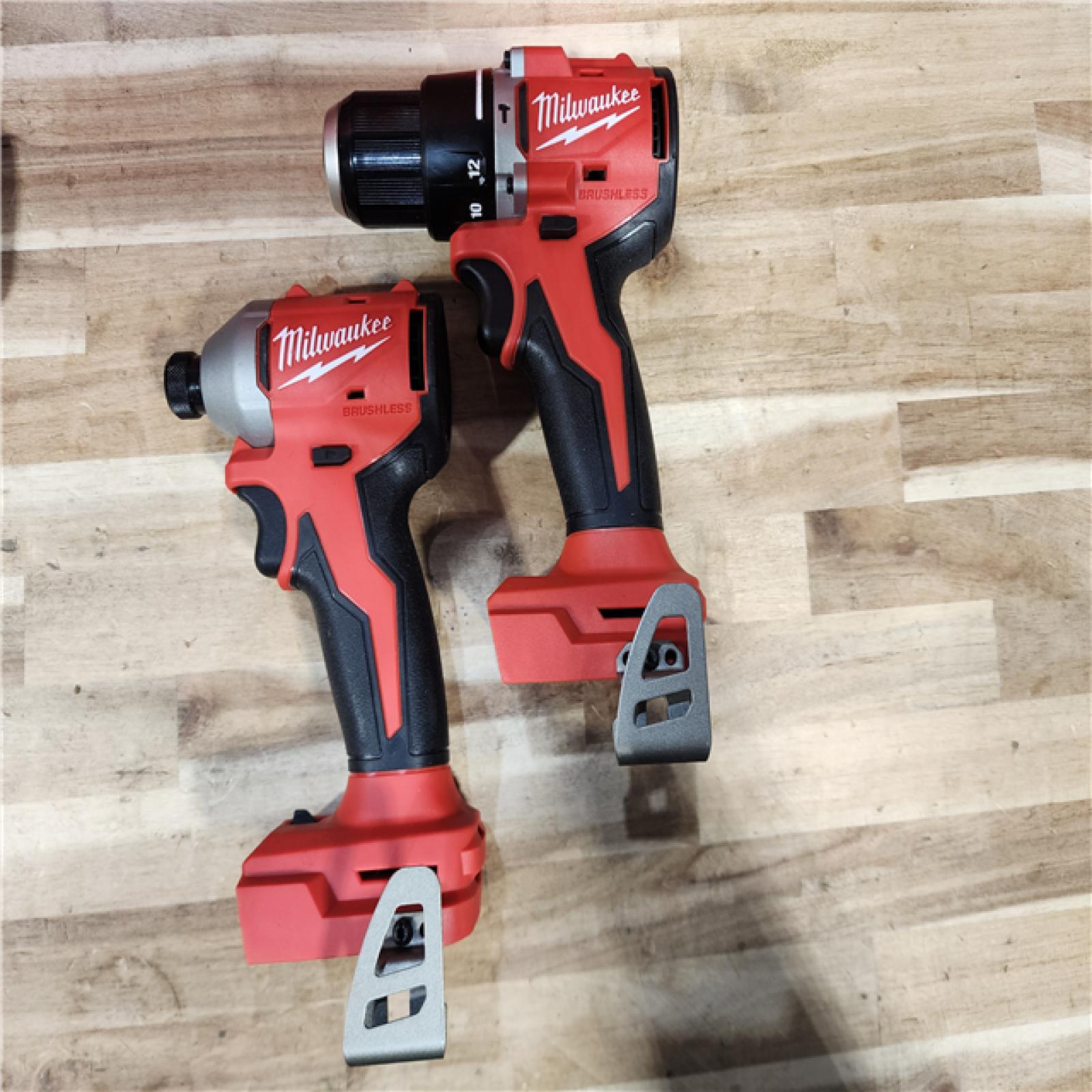 HOUSTON LOCATION - AS-IS Milwaukee 18-Volt Lithium-Ion Brushless Cordless Compact Hammer Drill/Impact Combo Kit
