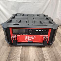 AS-IS- Milwaukee 18V M18 PACKOUT Lithium-Ion Cordless Radio + Charger (Tool Only)
