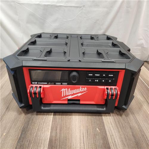 AS-IS- Milwaukee 18V M18 PACKOUT Lithium-Ion Cordless Radio + Charger (Tool Only)