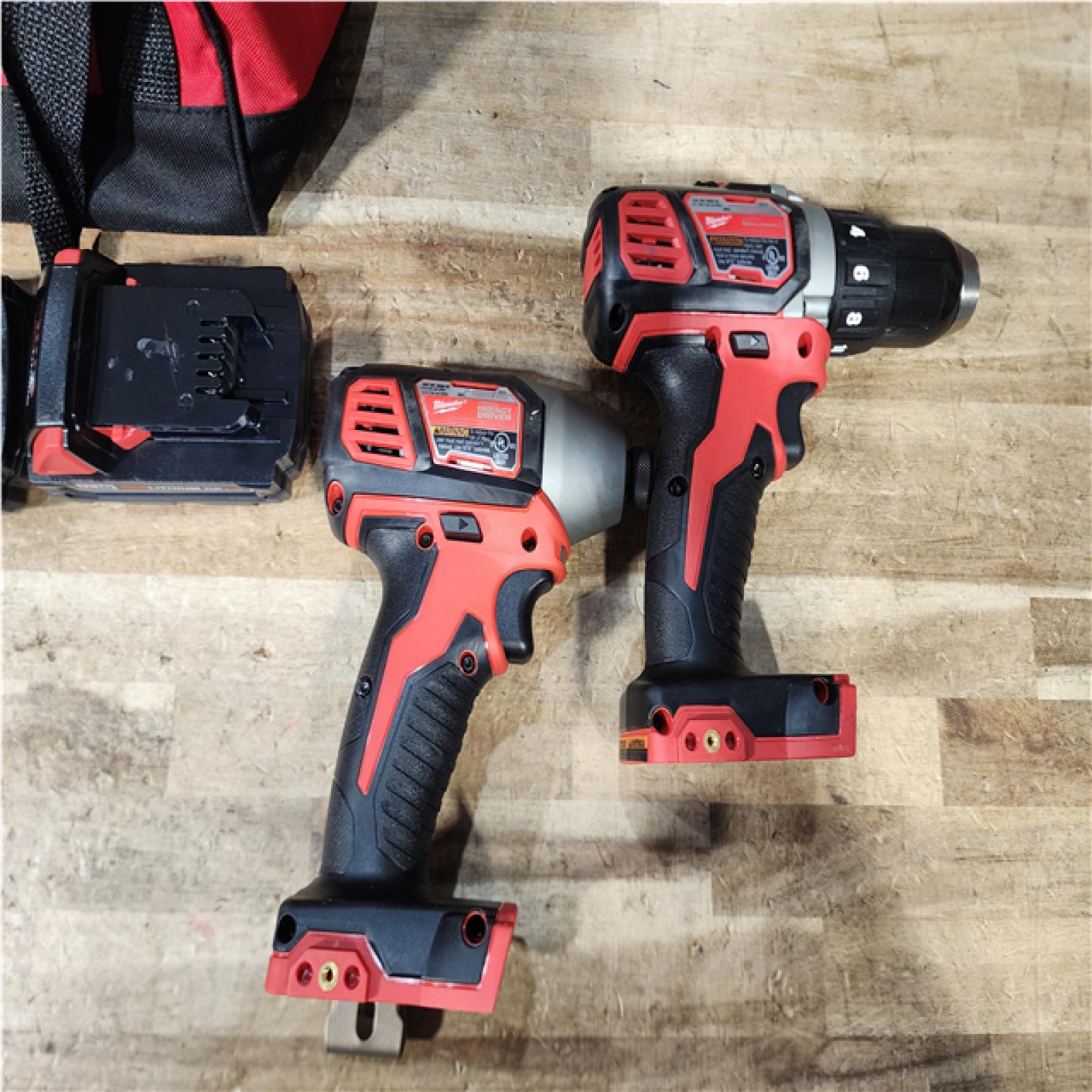 HOUSTON LOCATION - AS - IS Milwaukee 18V Lithium-Ion Cordless Drill Driver/Impact Driver Combo Kit