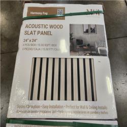 Phoenix NEW MSI Harmony Fog 24 in. x 24 in. Gray Light Wood Slat Decorative Acoustic Sound Absorbing Panels (16-Pack/248 sq. ft.)